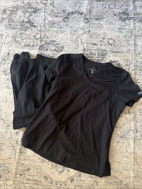 Med Couture touch Black Jogger two piece scrub set